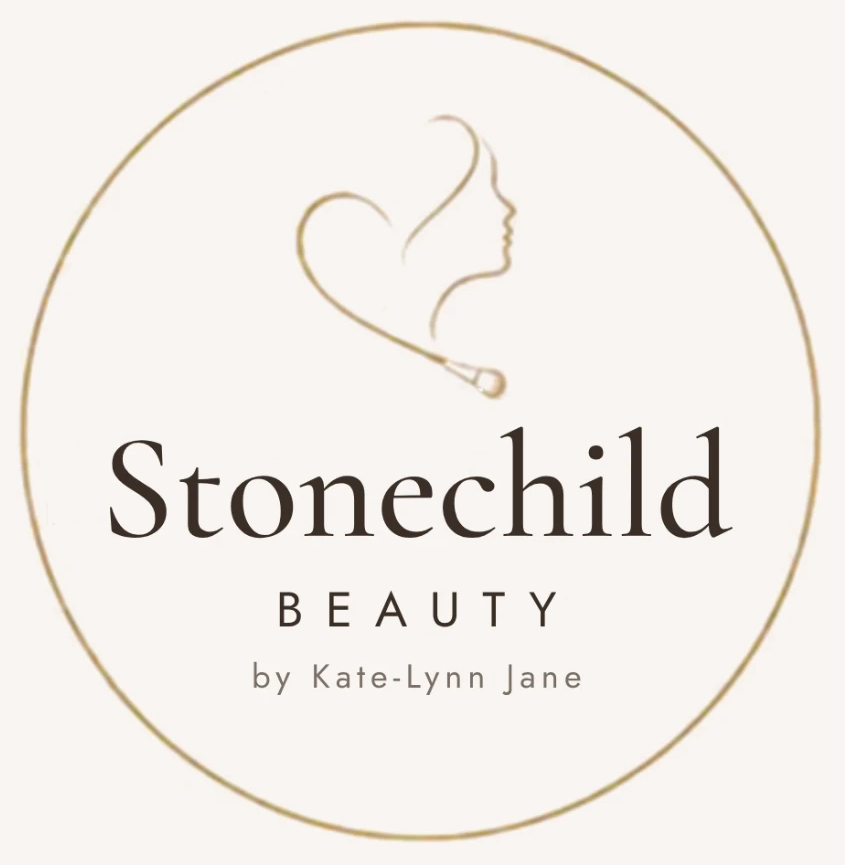 Stonechild Beauty by Kate-Lynn Jane logo: a woman's profile drawn as a heart with a makeup brush